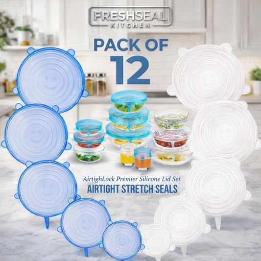 Airtight FreshLock Silicone Lid Set (Pack of 12)